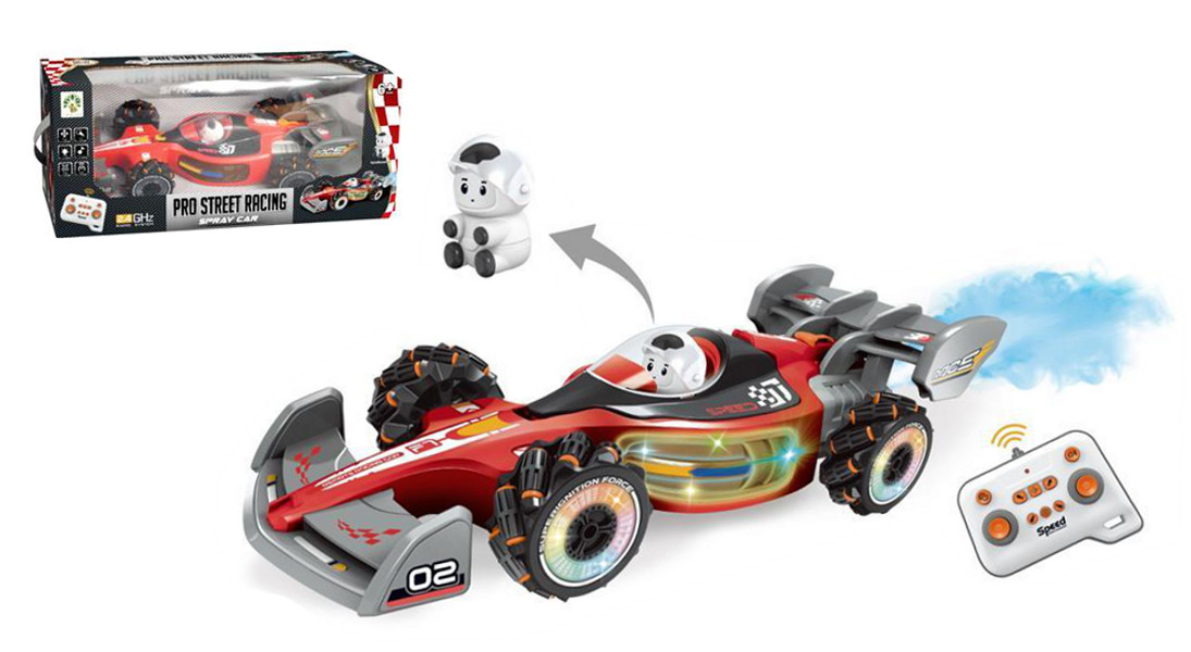 Pojazd auto wyścigówka sterowana pilotem, jeżdżąca bokiem i driftująca ze światłem i dźwiękiem