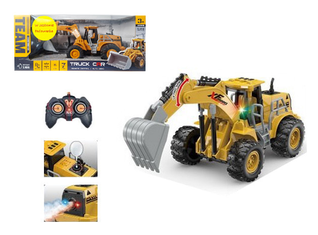 Maszyna budowlana sterowana pilotem z dymem i światłem