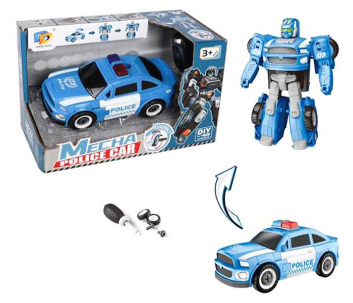 Pojazd auto policyjne do skręcania 2w1 robot
