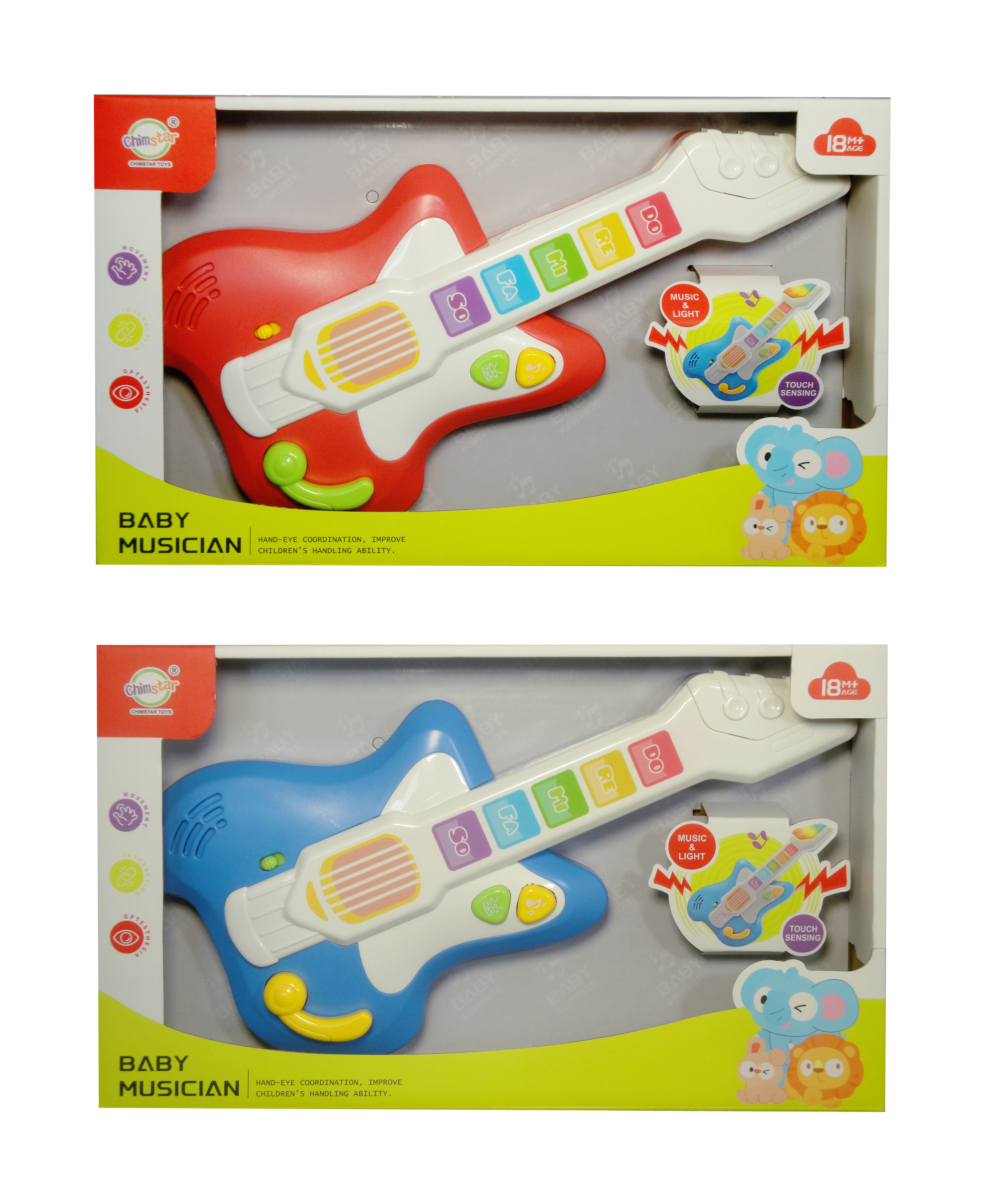 Zabawka dla malucha instrument gitara ze światłem i dźwiękiem