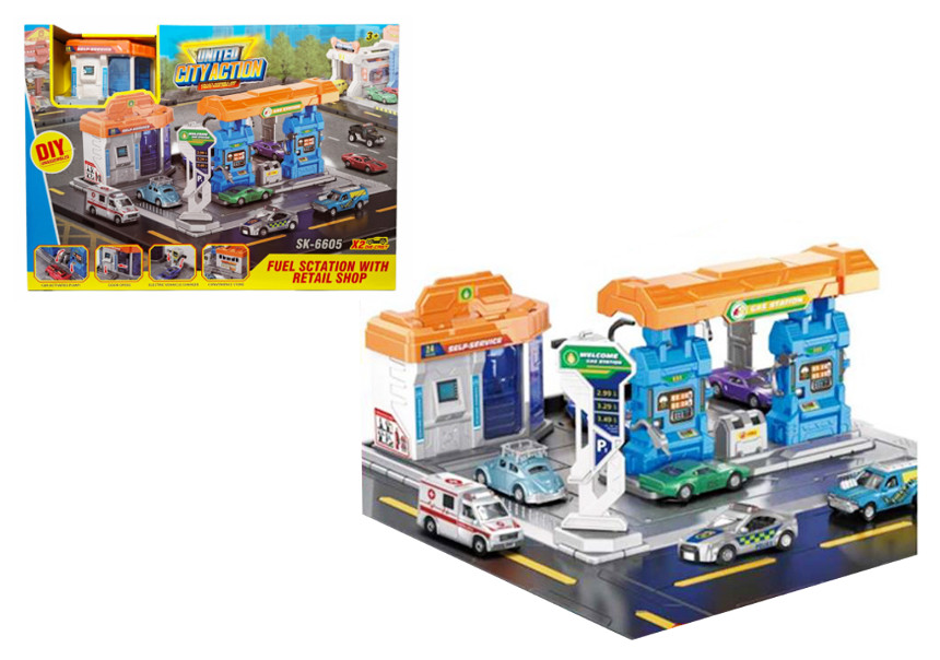 Stacja benzynowa ze światłem i dźwiękiem