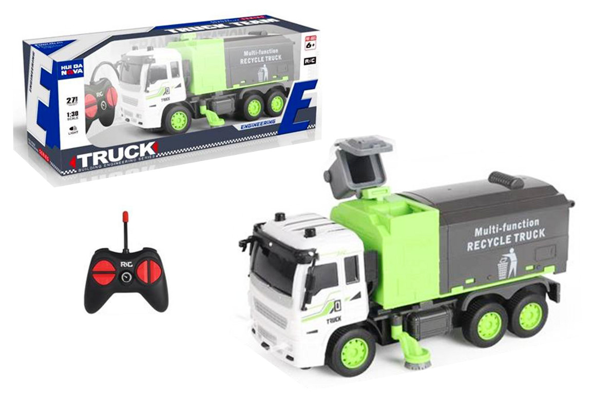 Pojazd śmieciarka sterowana pilotem ze światłem