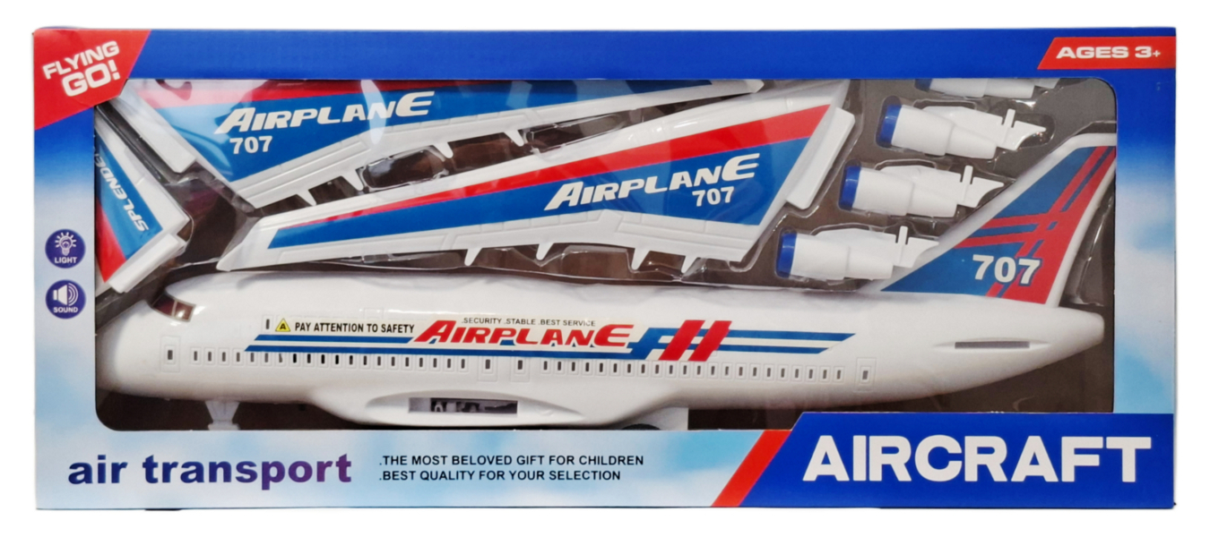 Samolot z dźwiękiem i podświetleniem od wewnątrz