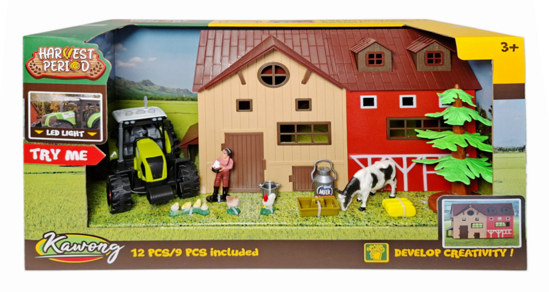 Zestaw rolniczy z traktorem ze światłem i dźwiękiem