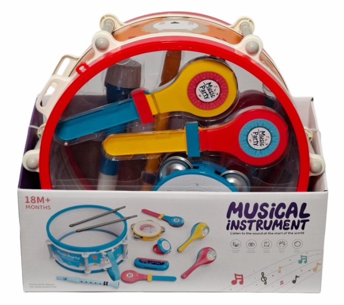 Instrument muzyczny bębenek z instrumentami