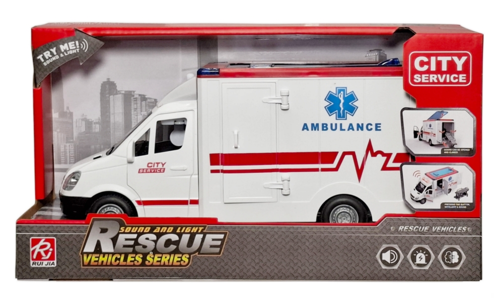 Pojazd ambulans ze światłem i dźwiękiem