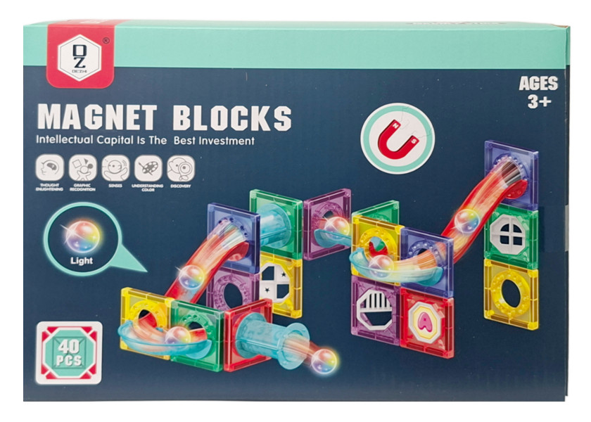 Klocki magnetyczne tor z piłkami