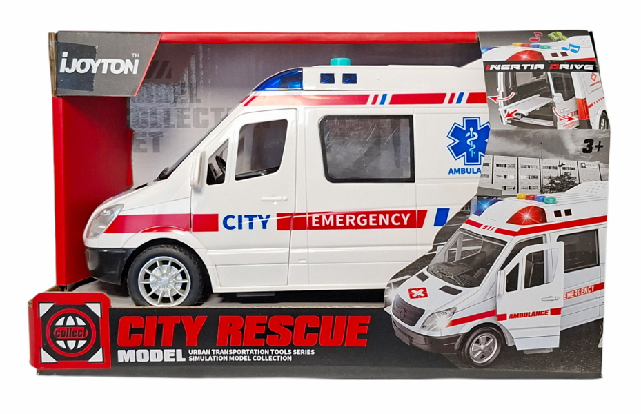 Pojazd ambulans ze światłem i dźwiękiem