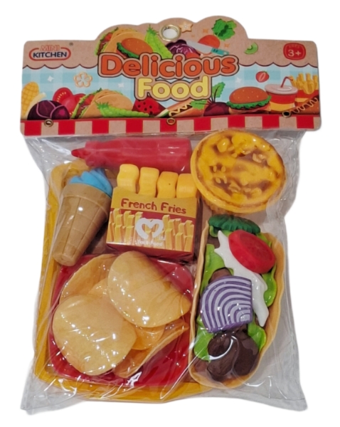 Zestaw kuchenny produkty spożywcze fast food