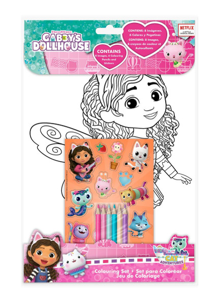 Zestaw do kolorowania z naklejkami Koci Domek Gabi