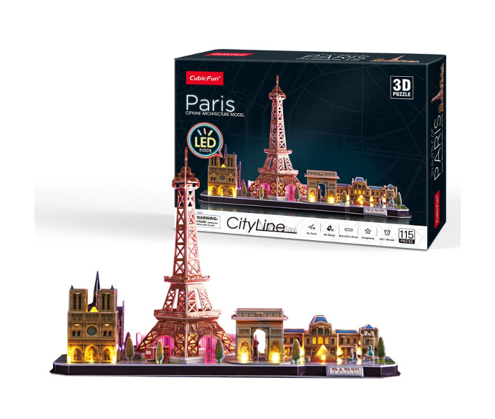 Puzzle 3D City Line Led Paryż