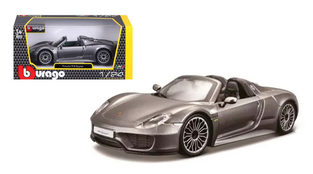 Bburago 1:24 Porsche 918 Spyder Grey