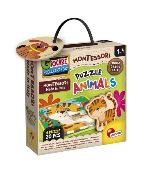 Montessori Baby Wood Puzzle ze zwierzętami