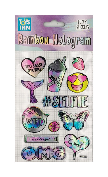 Naklejki rainbow hologram selfie