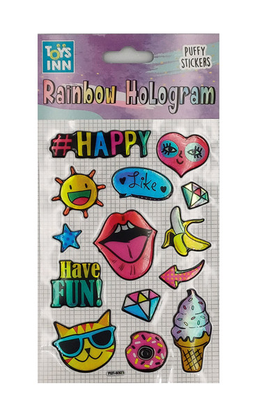 Naklejki rainbow hologram happy