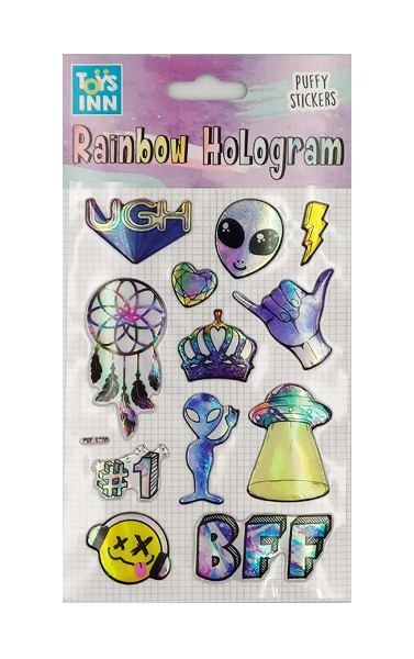Naklejki rainbow hologram alien