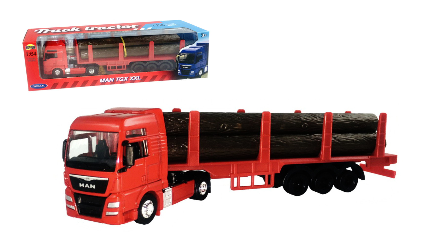 Welly Truck 1:64 Man TGX z drewnem