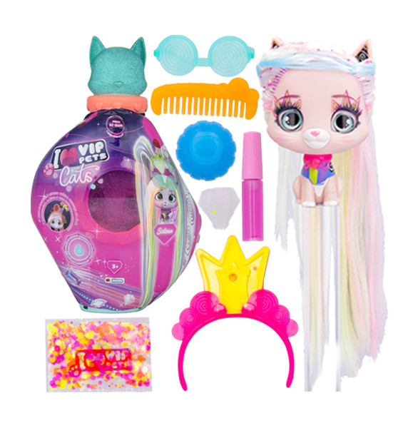 Kot z włosami do stylizacji Selena