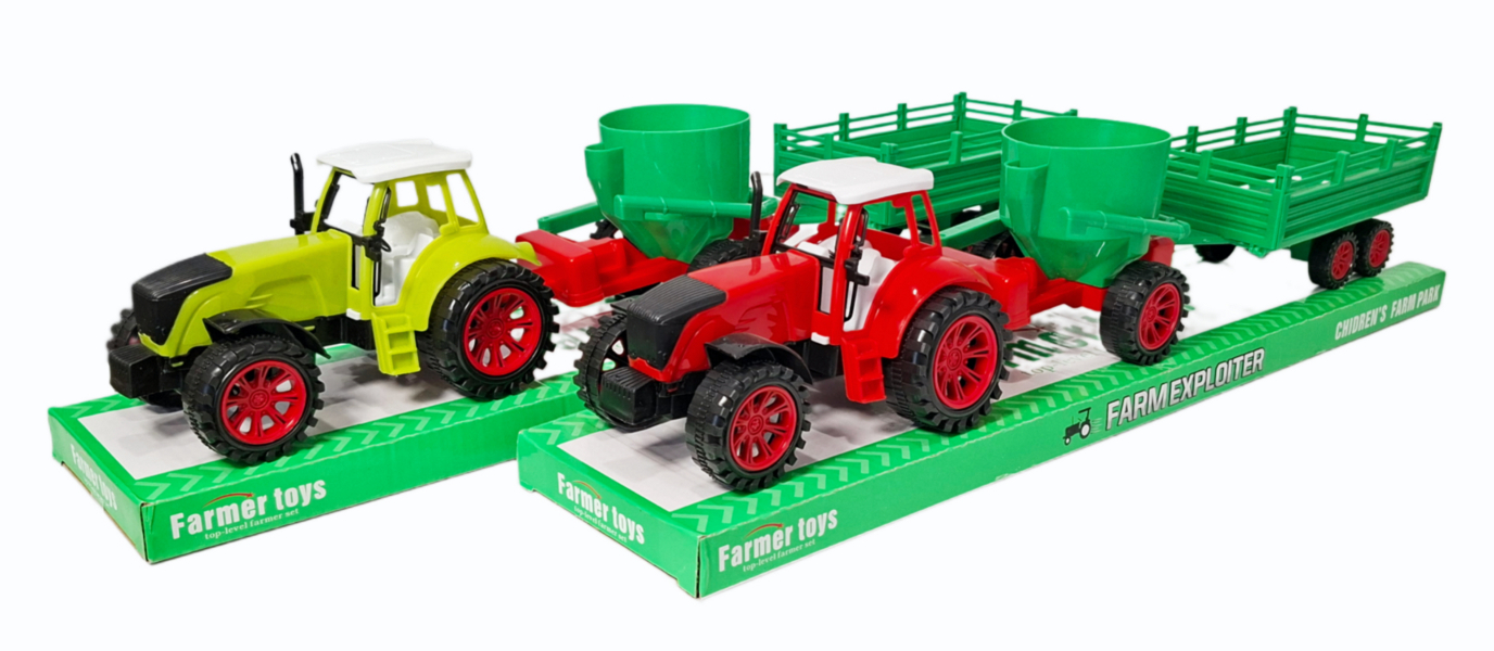 Traktor z dwiema przyczepami