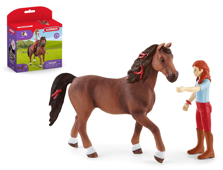 Schleich Zestaw koń figurka Hannah uzda siodło kask