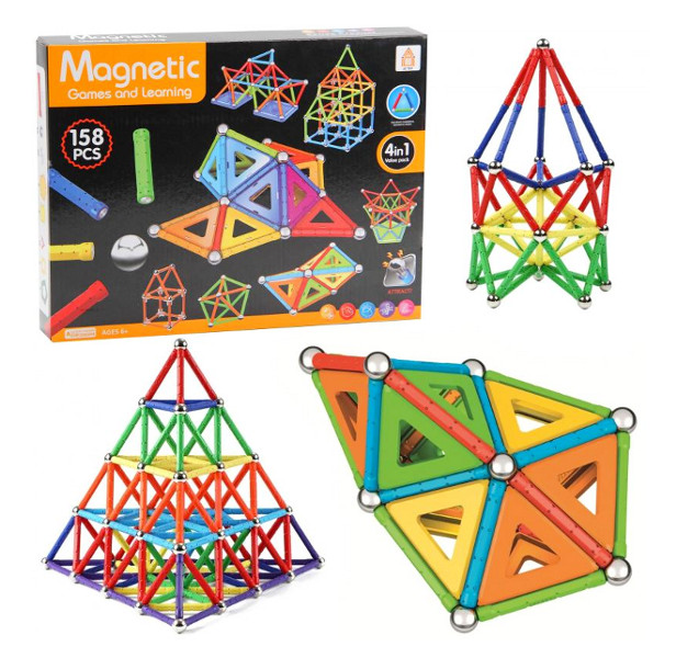 Klocki magnetyczne 158 el.