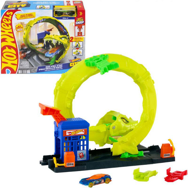 Hot Wheels Zakręcony tor węża z autkiem