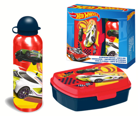 Zestaw Bidon aluminiowy + śniadaniówka Hot Wheels