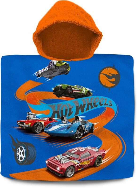 Poncho kąpielowe 60x120cm bawełna Hot Wheels