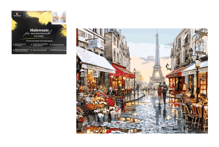 Malowanie po numerach 40x50 Paryz po deszczu