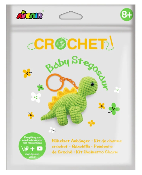 Stworz własny breloczek szydełkowy Mały stegozau