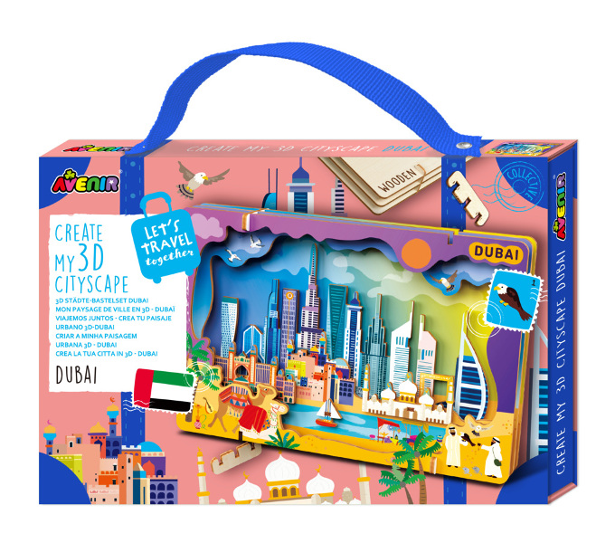 Stwórz pejzaż miejski Dubai puzzle drewniane 3D