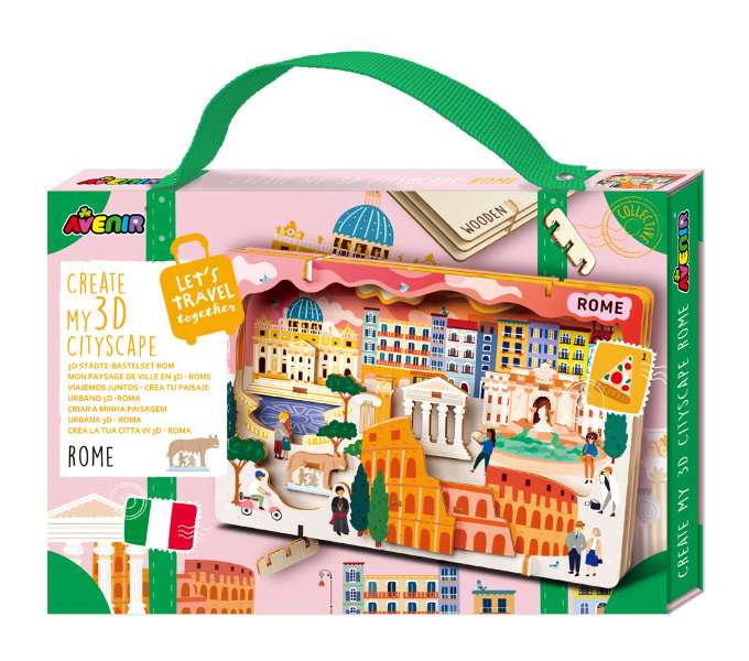 Stwórz pejzaż miejski Rzym puzzle drewniane 3D