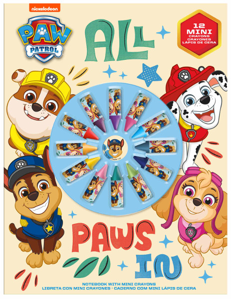 Zestaw do kolorowania z 12 mini kredkami Paw Patrol