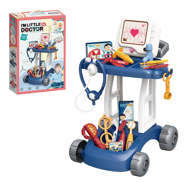 Zestaw lekarski ze światłem i dźwiękiem oraz wózkiem lekarskim