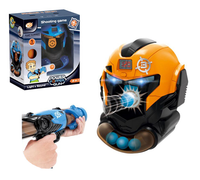 Pistolet z piłkami i interaktywną tarczą do strzelania