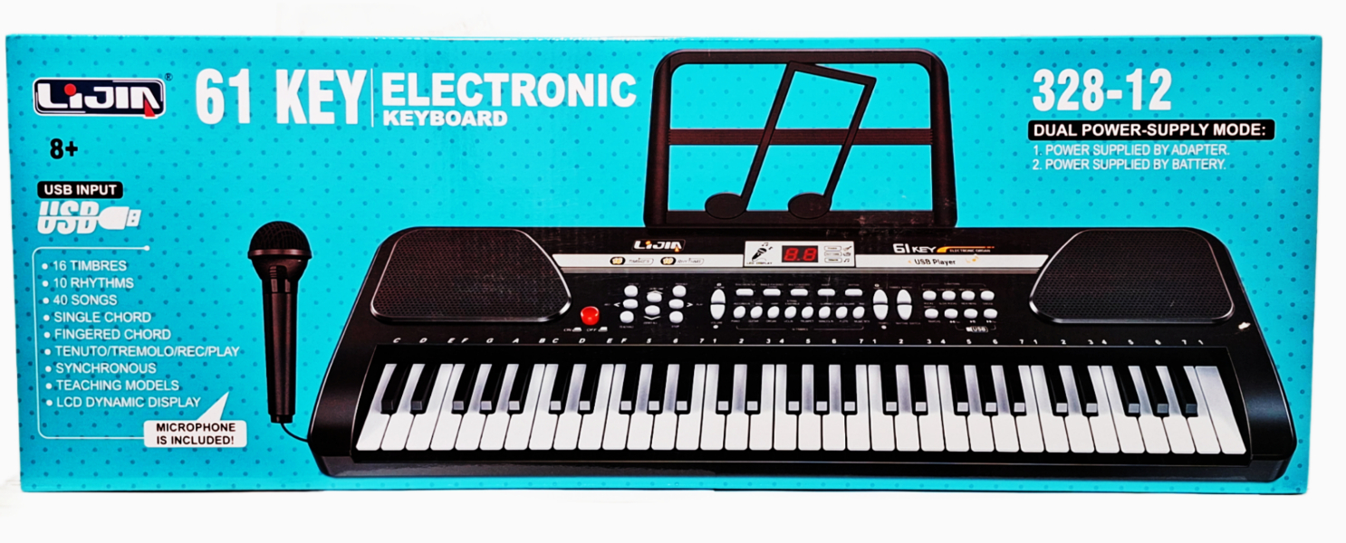 Instrument muzyczny organy 61 klawiszy z zasilaczem