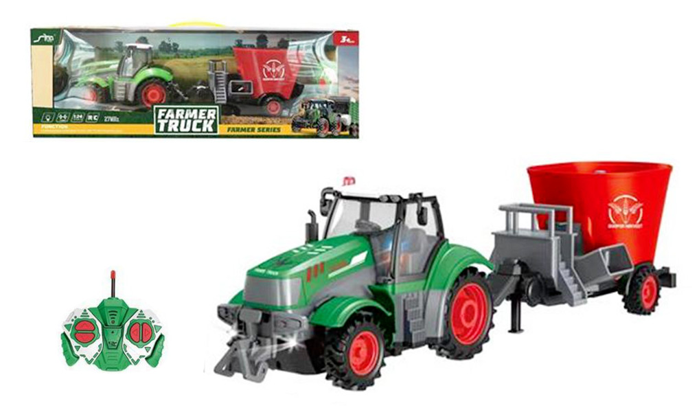 Traktor sterowany pilotem ze światłem z ładowarką