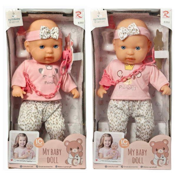 Lalka bobas z dźwiękami i akcesoriami