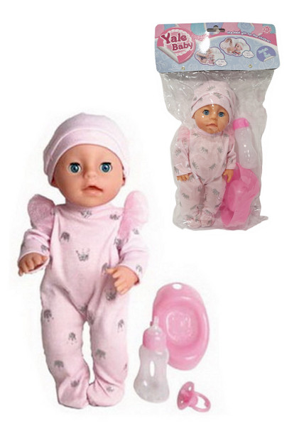 Lalka bobas 30 cm siusiający z nocnikiem i akcesoriami