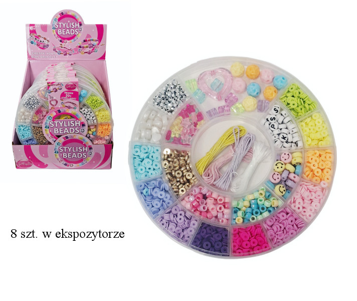 Koraliki gumowe z akcesoriami do tworzenia biżuterii