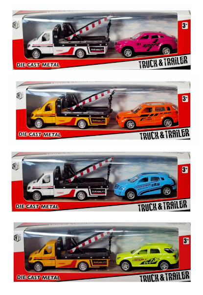 Pojazd auto holownik z autem
