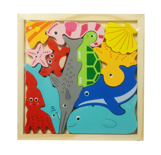 Puzzle drewniane 3D - zwierzęta morskie