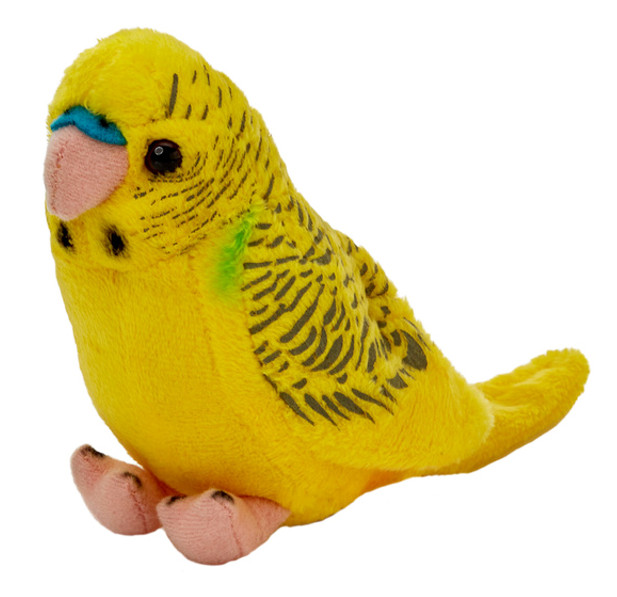 Papuga falista żółta 13cm