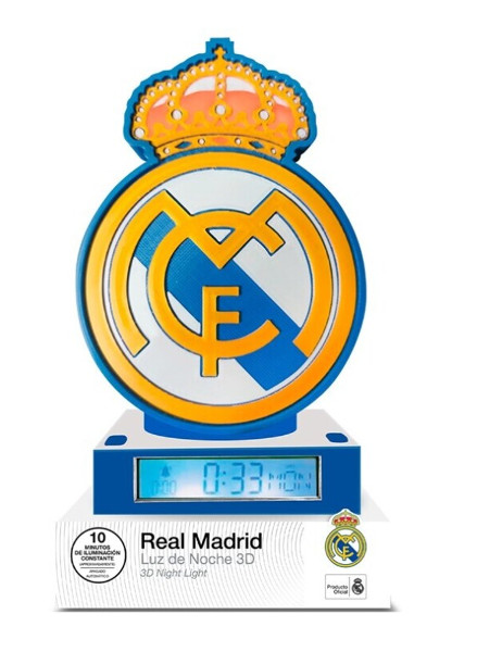 Lampka 3D z budzikiem z hymnem HALA MADRID Real Madrid