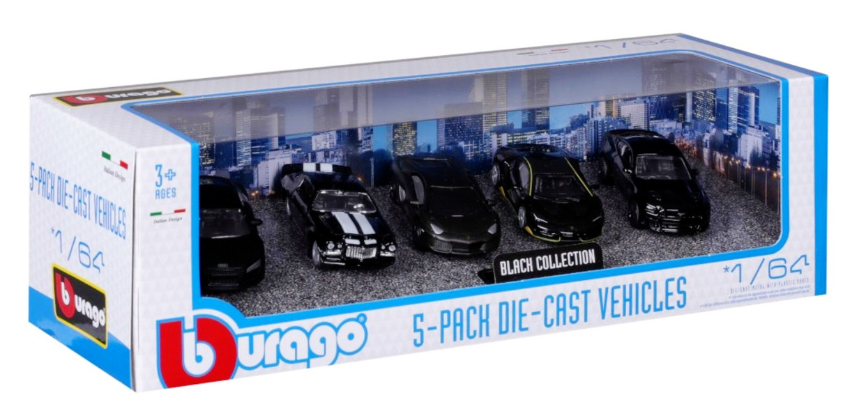Bburago 5-Pk Black