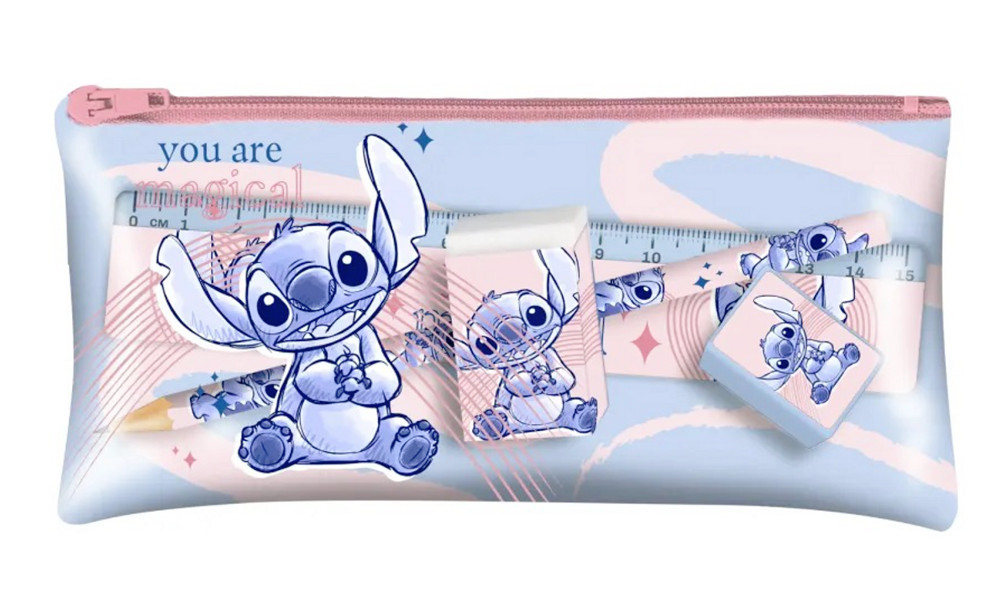 Zestaw piśmienniczy w saszetce Stitch 5 elementów