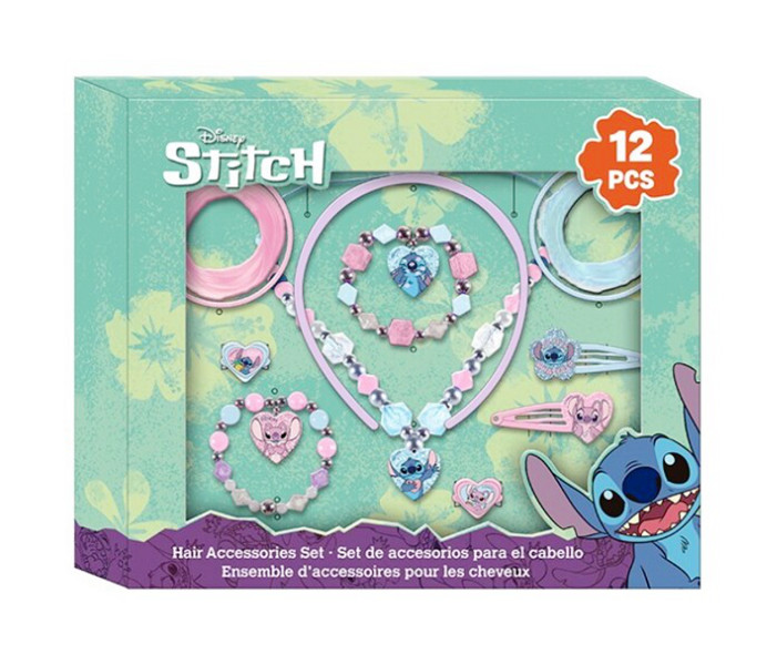 Zestaw biżuterii i akcesoriów do włosów Stitch 12 elementów