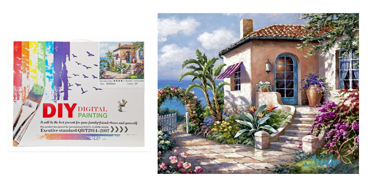 Malowanie po numerach Domek nad morzem