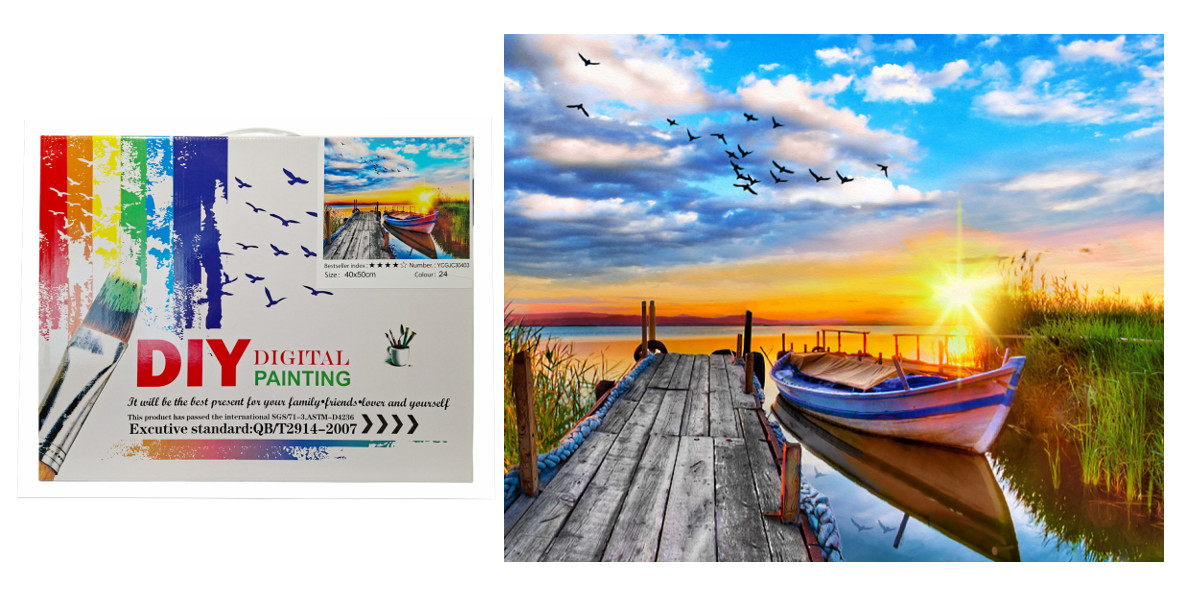 Malowanie po numerach Wieczór nad jeziorem