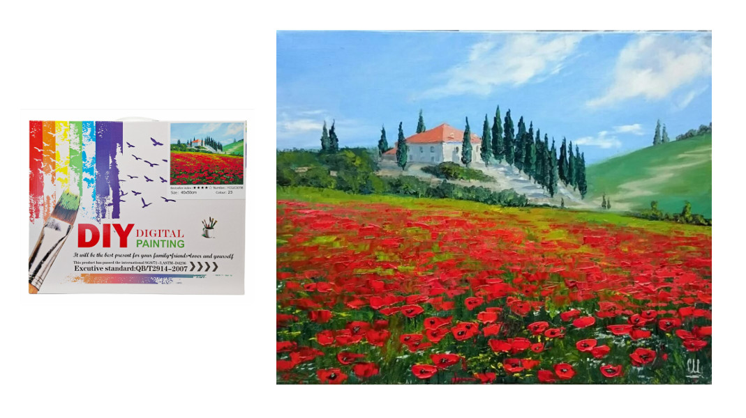 Malowanie po numerach Pole maków